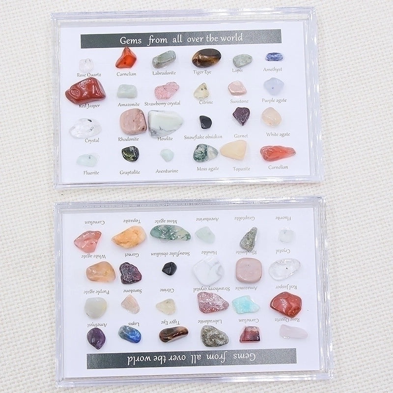 Natural Crystal Agate Gemstone Set 24 Types Polished Ore Specimens for Geology Teaching|Educational Supplies