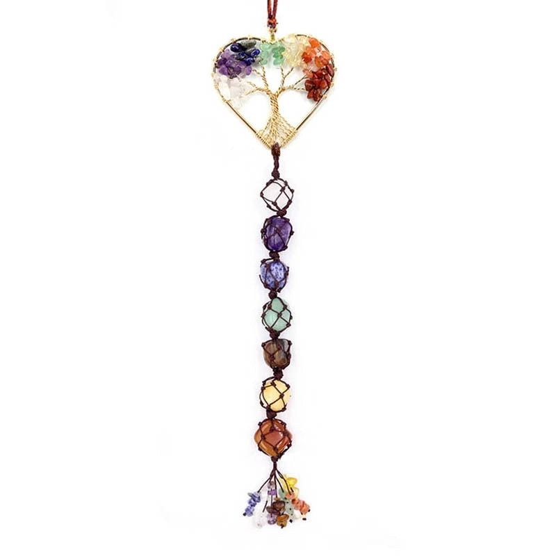 Heart-Shaped Tree Pendant with Natural Stone, Metal Finish - 1 Piece | Jewelry & Accessories