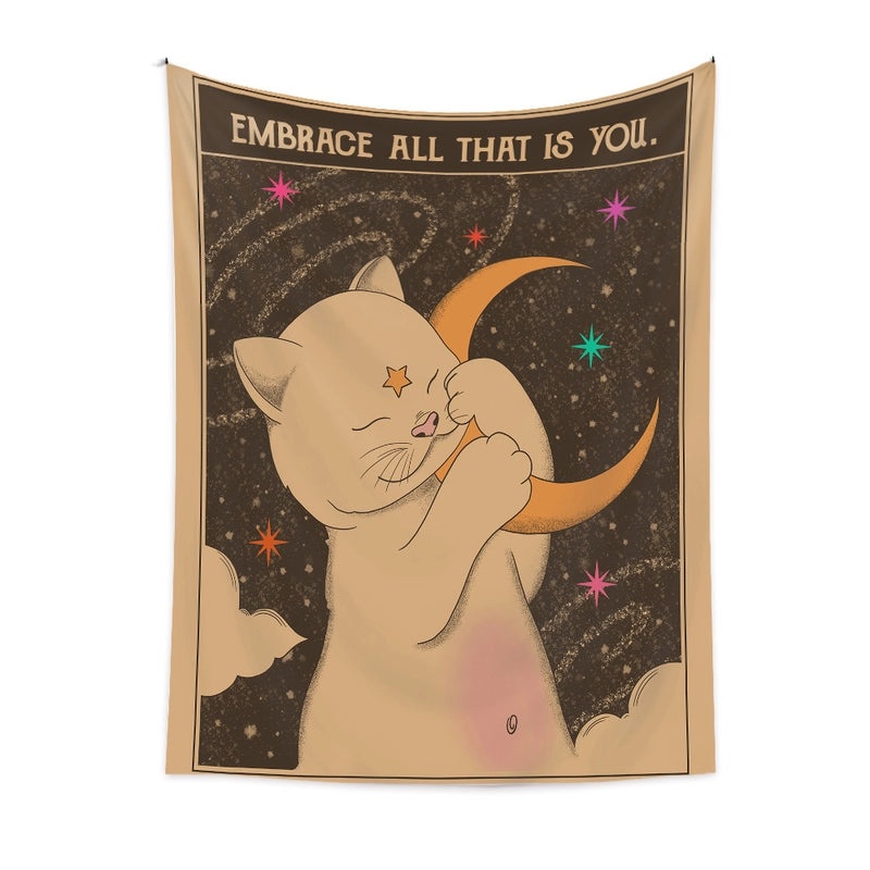 Vintage Cartoon Polyester Wall Hanging | Home Decor & Tapestries