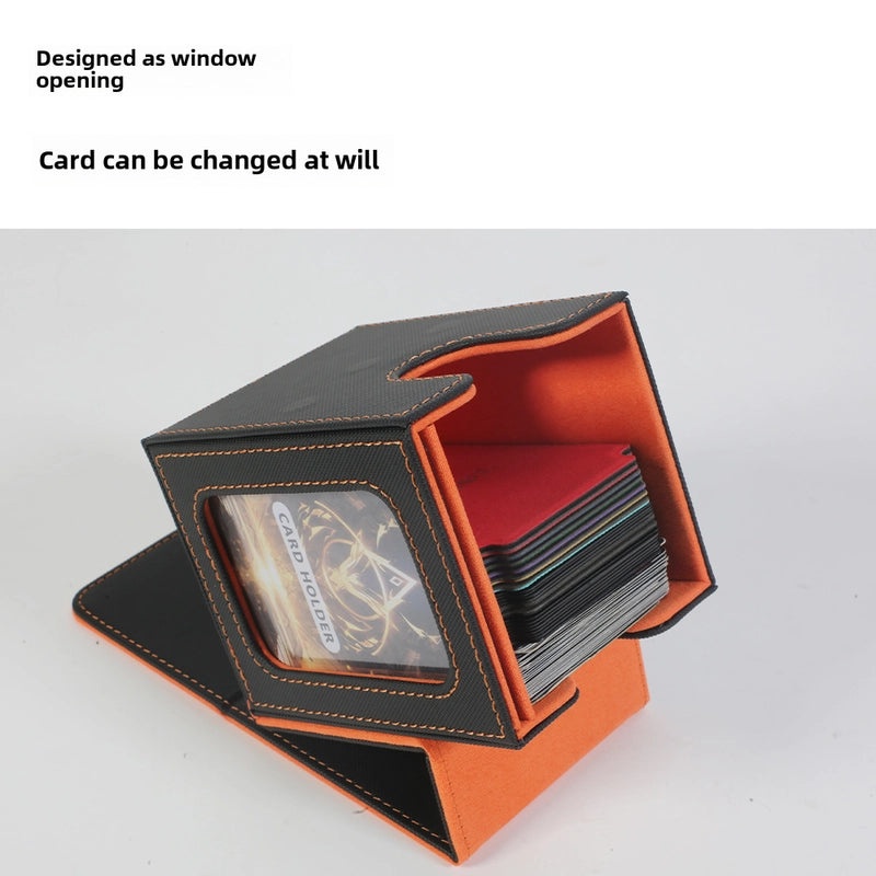 PU Leather Card Storage Box with Window Design for Board Games | Board Game Accessories