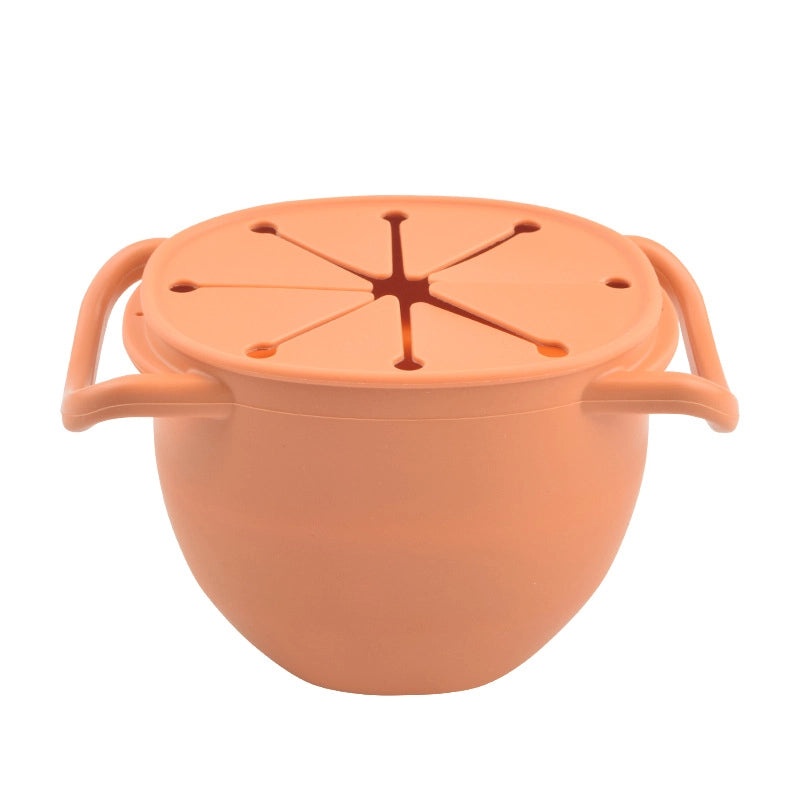 Baby Silicone Snack Cup with Rope | Fall-Resistant Foldable Binaural Children’s Snack Container | Baby Feeding Supplies