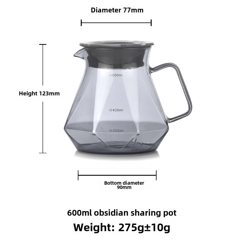 Handmade Heat-Resistant Glass Coffee Pot with Filter for Household Use | Kitchen & Dining