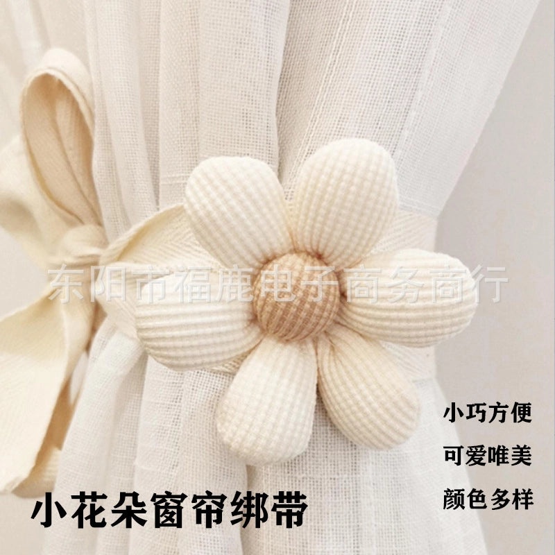 Modern Simple Tassel Curtain Tieback with 3D Flower Design | Home Decor