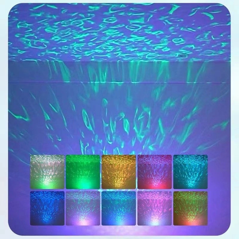 Starry Sky Water Ripple Projector Lamp Night Light Bedside Atmosphere Lighting Gift|Home Decor & Lighting