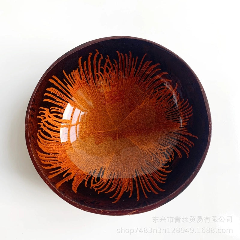 Natural Coconut Shell Charcoal Tableware Plate | Eco-Friendly Dining Accessories