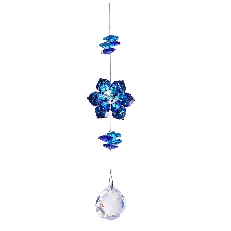 Minimalist Flower Crystal Suncatcher Wind Chime Wall Hanging Decor|Home Decor & Wall Art