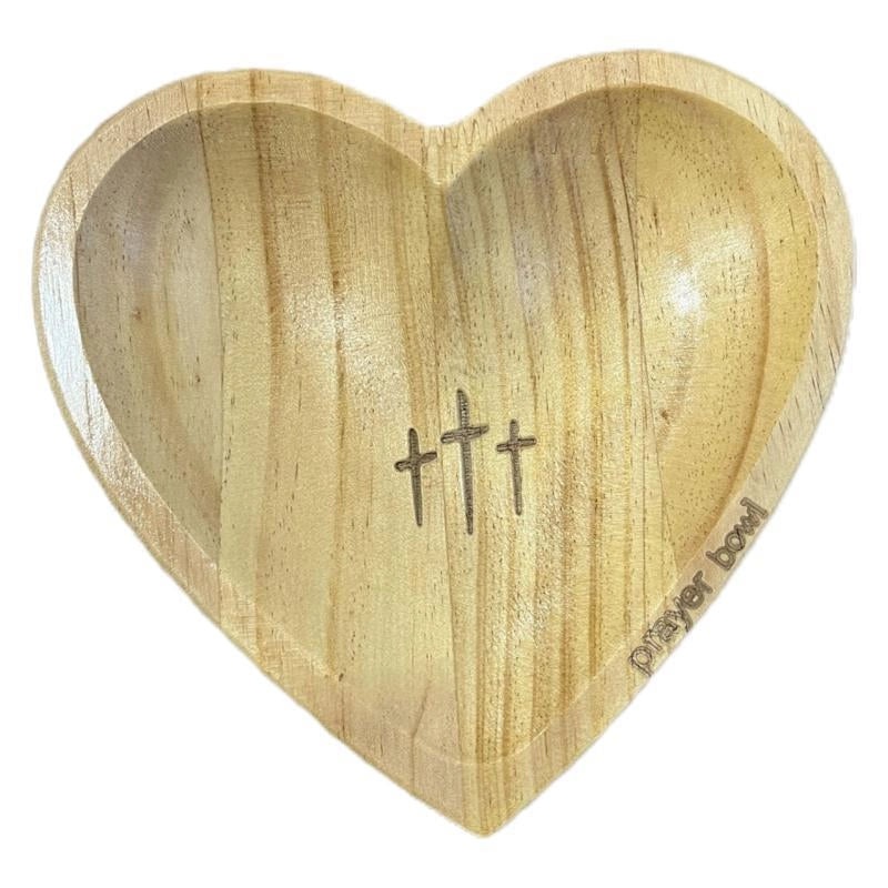 Wooden Heart Cross Prayer Bowl Decorative Ornament|Home Decor Accessories