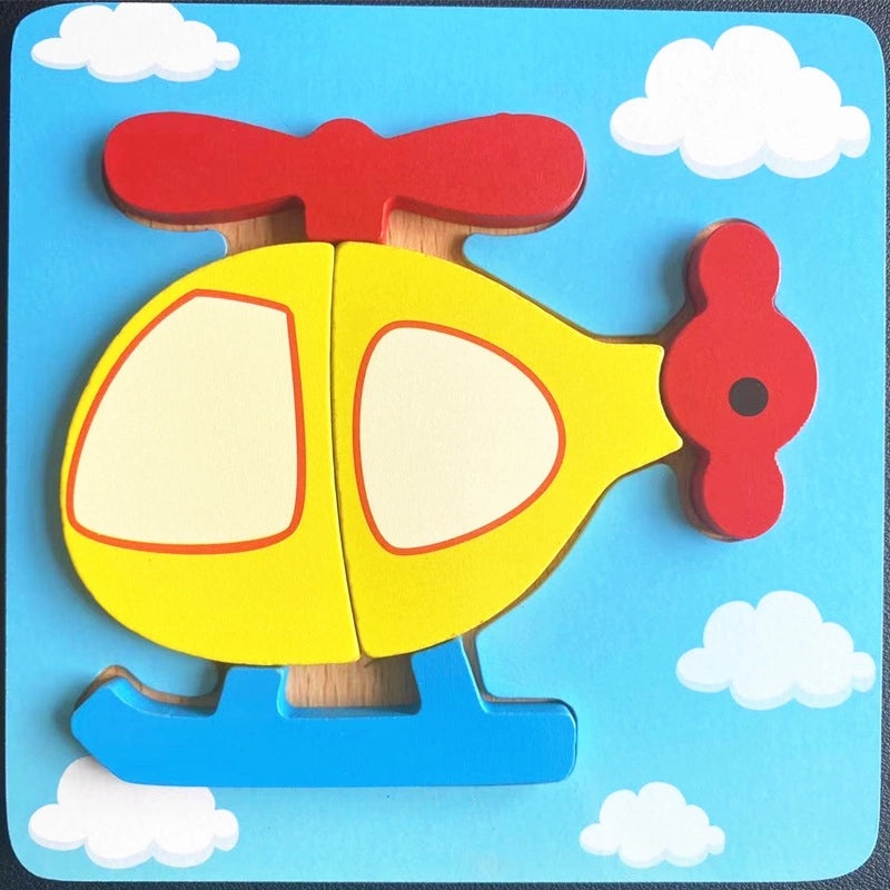Wooden 3D Animal Puzzle for Kids Early Learning Handheld Board Cartoon Educational Toy | Educational Toys & Games