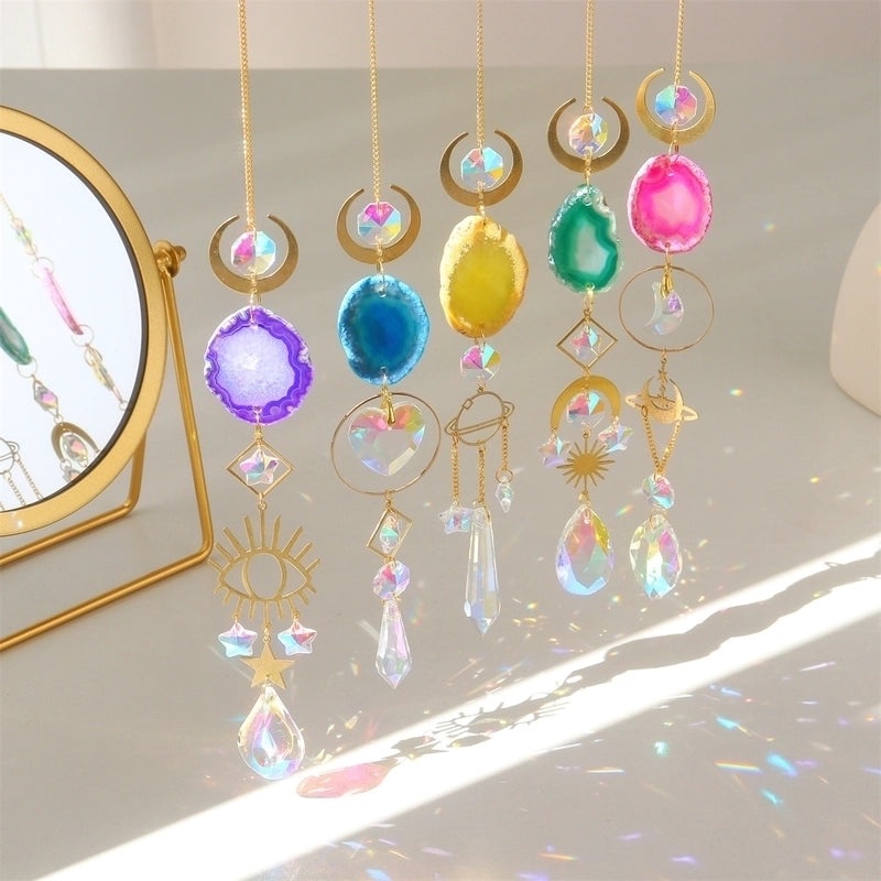 Devil's Eye Heart Crystal Agate Pendant, Pastoral Style Artificial Jewelry | Accessories & Jewelry