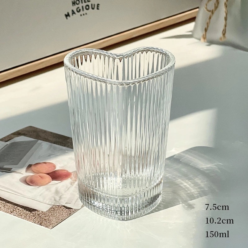 Stylish Heart-Shaped Glass Water Bottle for Everyday Use | Drinkware & Hydration Accessories