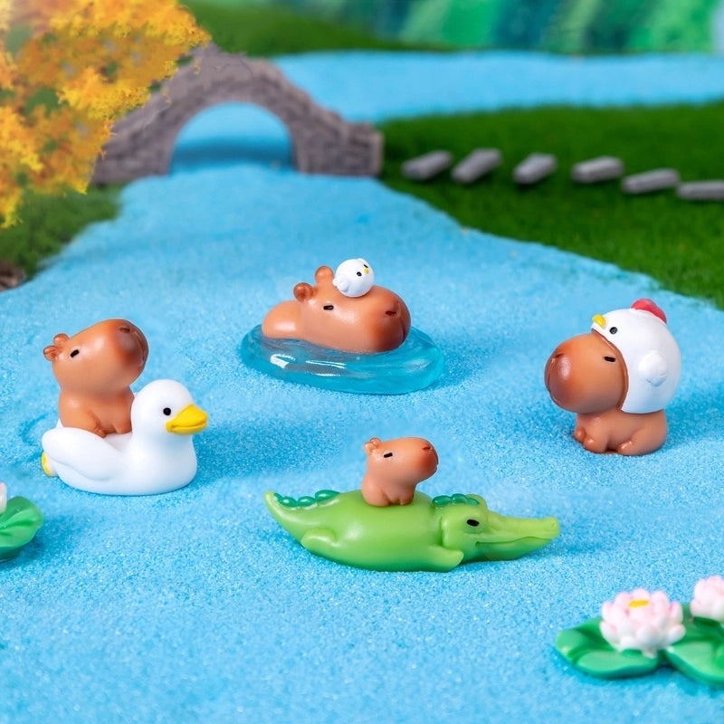 Cute Animal Resin Ornaments Cartoon Style Decorative Figurines for Home Decor|Home Decor & Ornaments