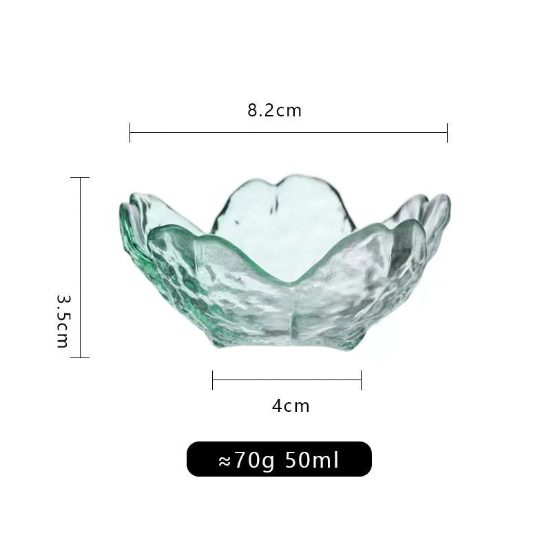 Japanese Cherry Blossom Glass Dish Pink Petal Small Seasoning Bowls Mini Dip Dishes|Tableware & Kitchen Accessories