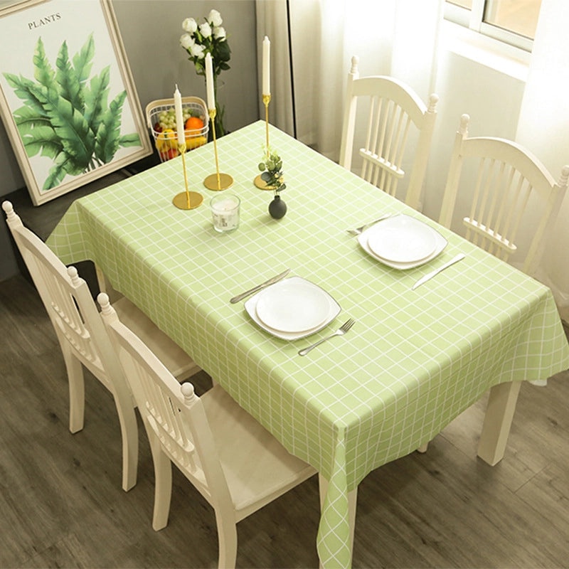 Modern Nordic PVC Tablecloth, Waterproof Oil-proof, Anti-scalding, Disposable Plaid Design|Home & Kitchen Textiles