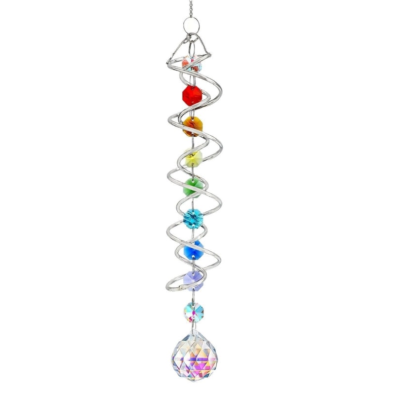Sparkling Spiral Crystal Suncatcher Wind Chime for Home Decor|Home Decor & Wall Art