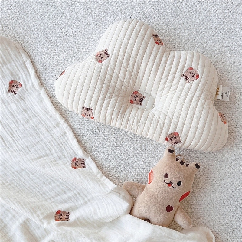 Newborn Head Shaping Pillow Breathable Sweat-Absorbent Anti-Deviation Embroidery Baby Head Correction|Baby Care Accessories