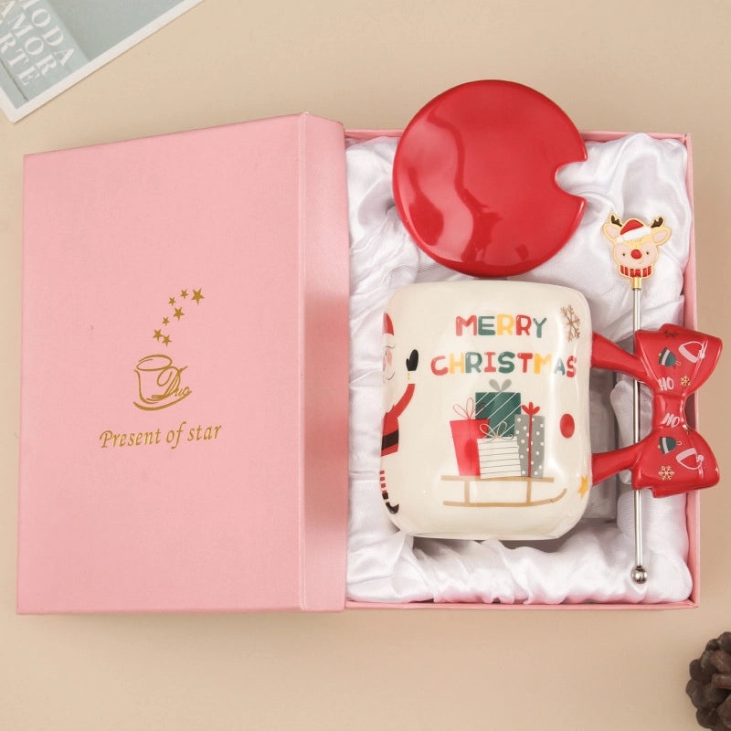 Cartoon White Porcelain Water Bottle for Christmas Casual Vacation | Drinkware & Water Bottles