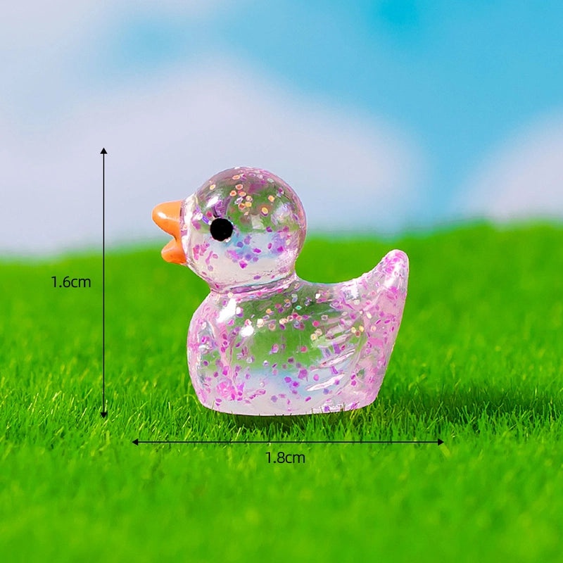 100 Pcs Cute Cartoon Duck Resin Mini Ornaments for Crafts and Home Decor|Home Decor & Craft Supplies