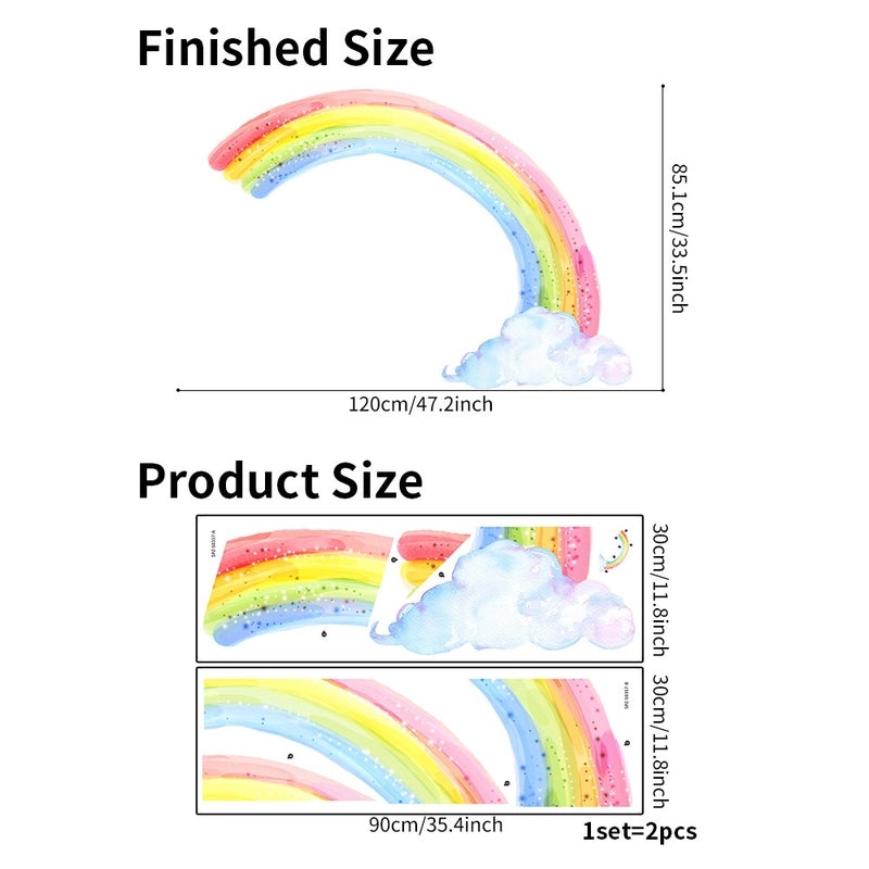 Colorful Rainbow Cloud PVC Wall Decal for Home Decor | Wall Stickers & Murals