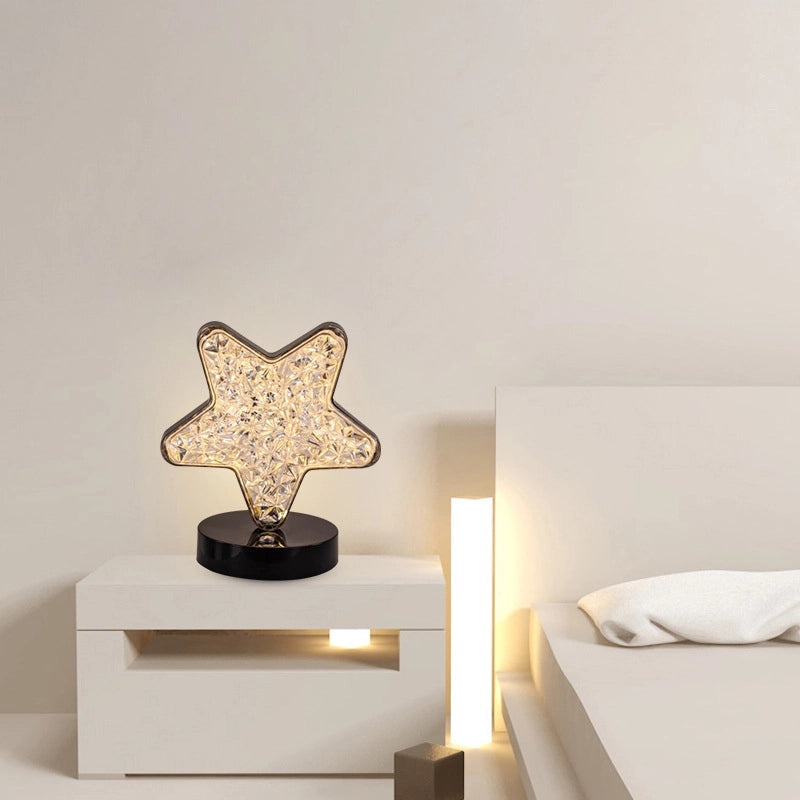 LED Stars and Moon Table Lamp Touch Rechargeable Bedside Night Light Small Modern Bedroom Decor|Home Lighting