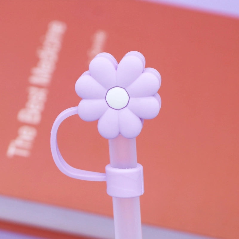 Adorable Floral Silicone Straw Cap 1pc | Drinkware Accessories