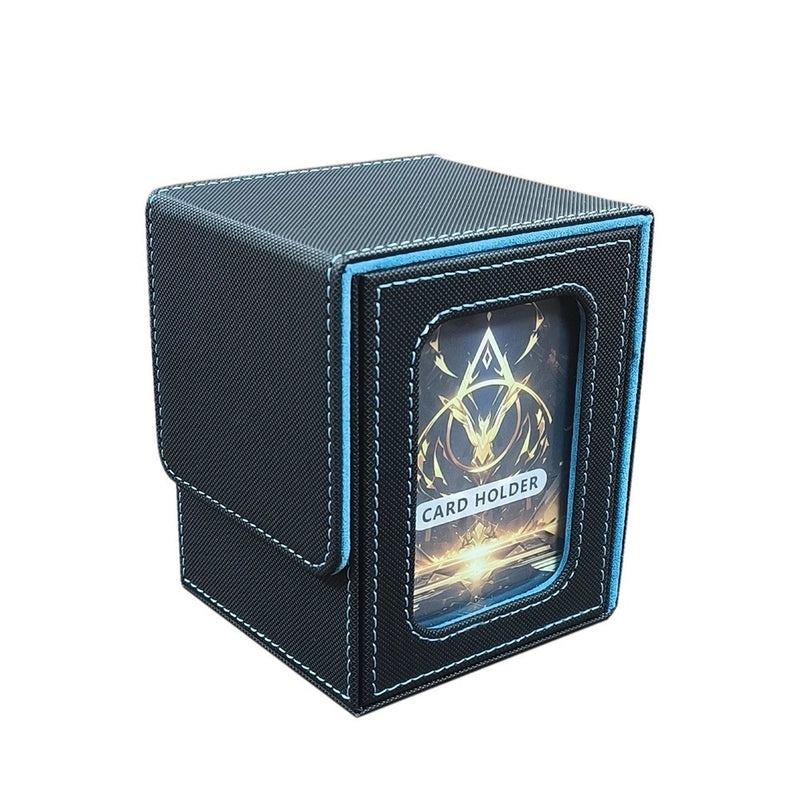 PU Leather Card Storage Box with Window Design for Board Games | Board Game Accessories