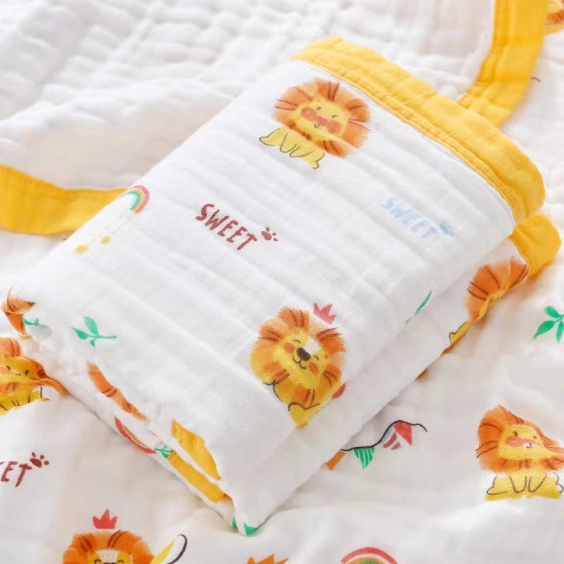 Soft Baby Bath Towel | Newborn Six-layer Gauze Cotton Absorbent Bath Quilt | Baby Care Essentials|婴儿用品