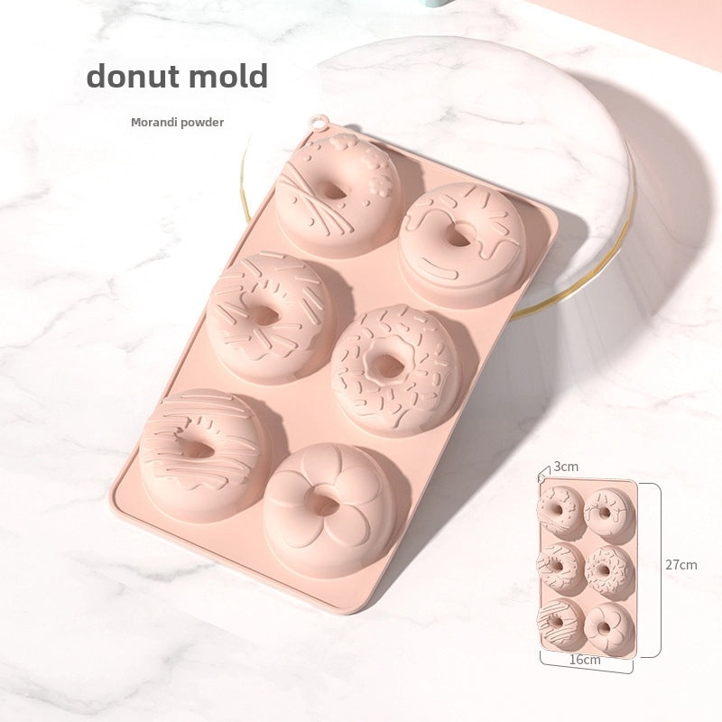 5 Pcs Silicone Donut Mold 6-Hole DIY Baking Chocolate Biscuit Mold High Temp Resistant Food Grade | Kitchen & Baking Tools