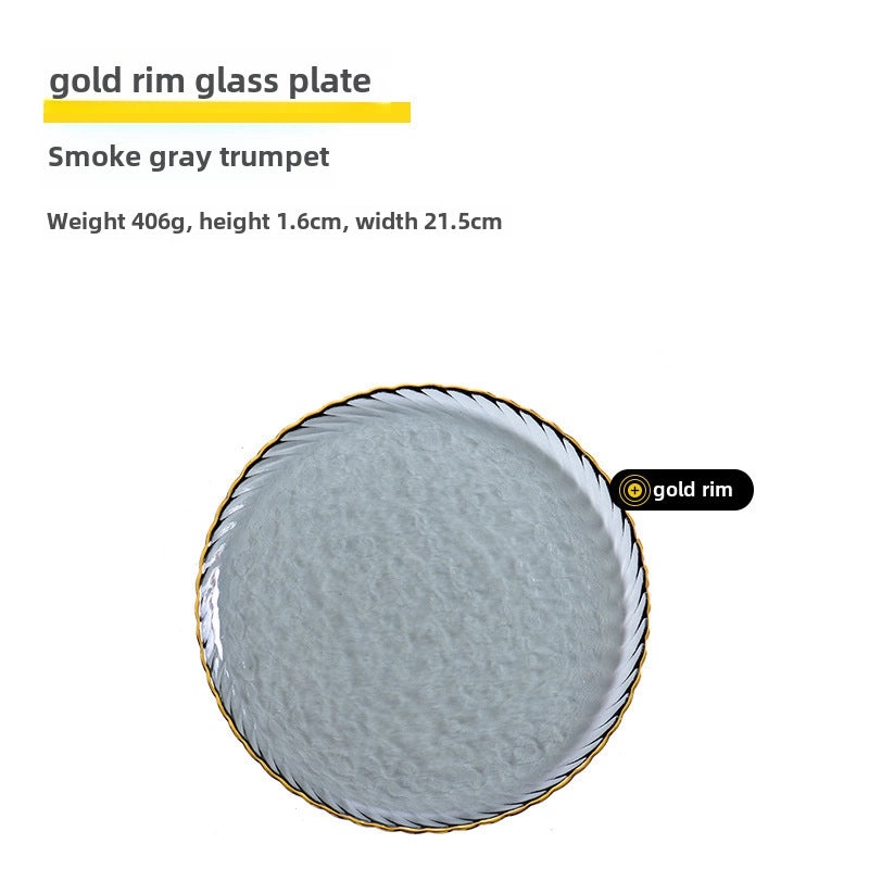 Golden Edge Nordic Style Glass Fruit and Dinner Plate Set | Dinnerware