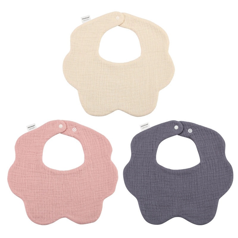 360 Degree Petal Shape Baby Bib Soft Cotton Newborn Saliva Towel Adjustable Infant Drool Bib|Baby Accessories