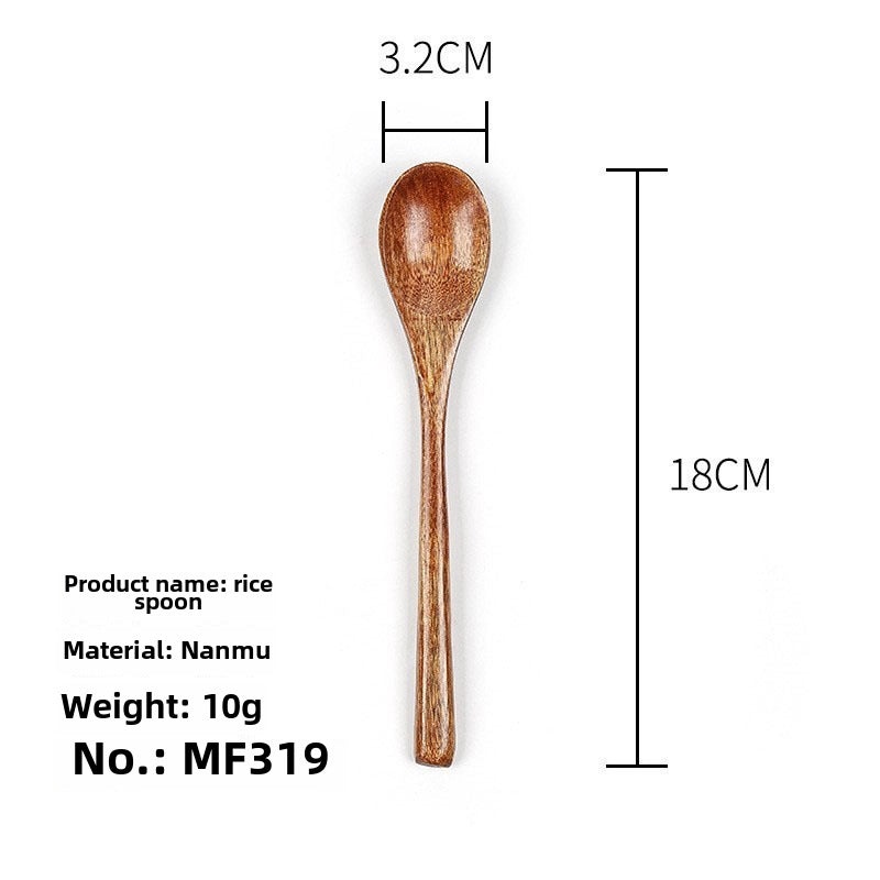 Phoebe Long Wooden Rice Spoon Small Japanese Salad Honey Spoon Pointed Handle Wooden Utensil|Kitchen Utensils