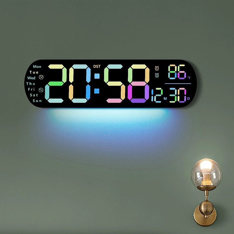 Creative Multi-Function LED Digital Wall Clock Large Screen Alarm Clock for Living Room Timing 5502|Home Decor Clocks