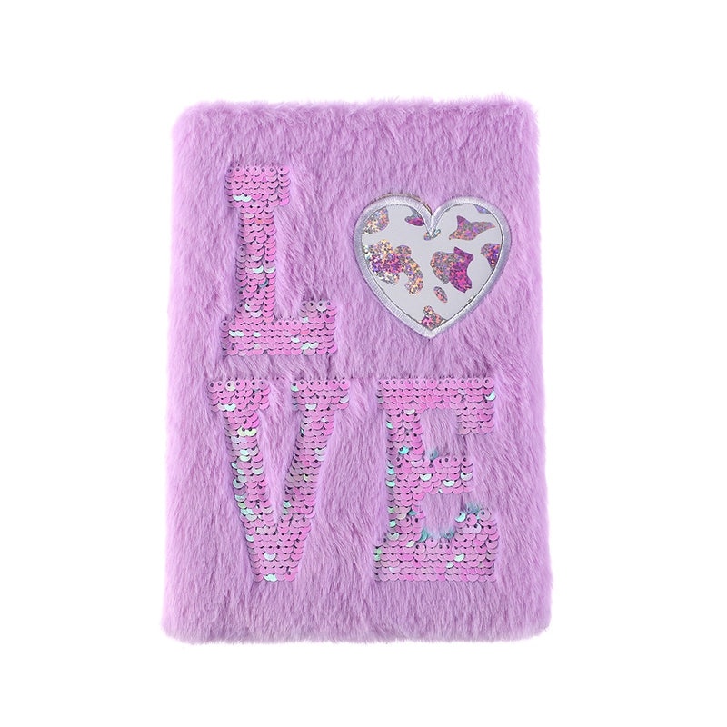 Red Heart Cat Plush Notebook Novelty Letter Design|Stationery & Notebooks
