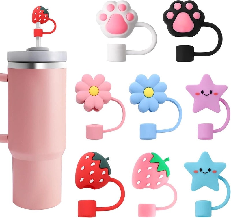 Women's Silicone Straw Covers Daily Drinkware Flower Star Strawberry