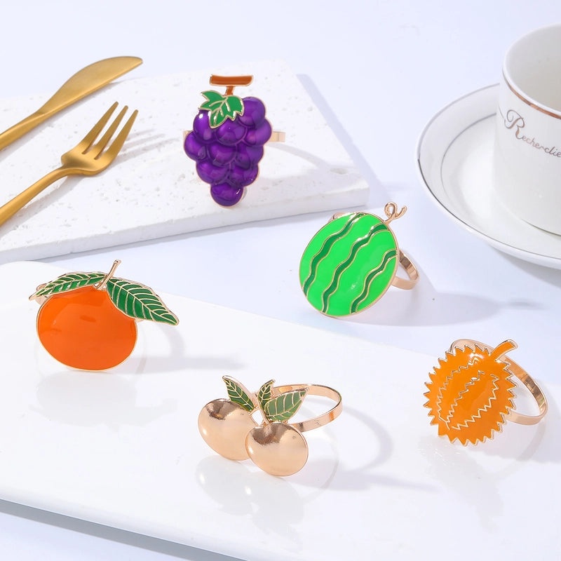 Elegant Cherry Fruit Alloy Napkin Ring for Casual Dining | Tableware & Dining Accessories