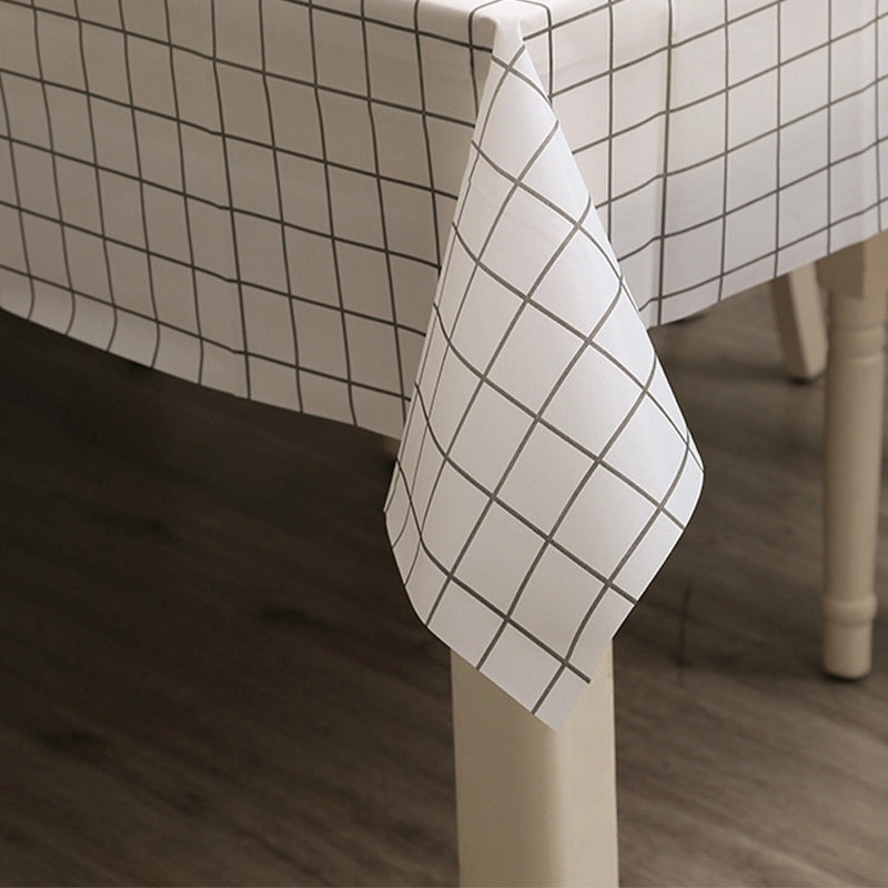 Modern Nordic PVC Tablecloth, Waterproof Oil-proof, Anti-scalding, Disposable Plaid Design|Home & Kitchen Textiles