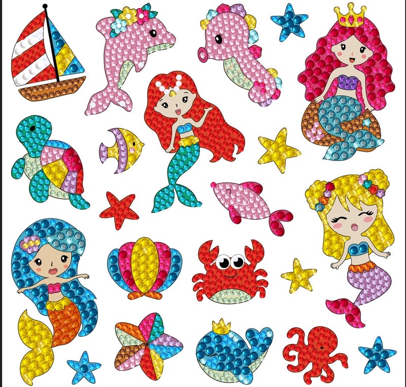 Mermaid DIY Diamond Painting Stickers for Kids | Kids Craft Supplies
