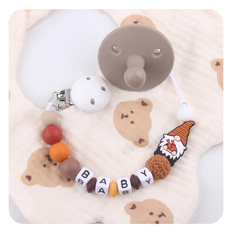 Christmas Baby Accessories Cute Santa Claus Silicone Beech Wood Teether | Baby Teethers & Pacifiers