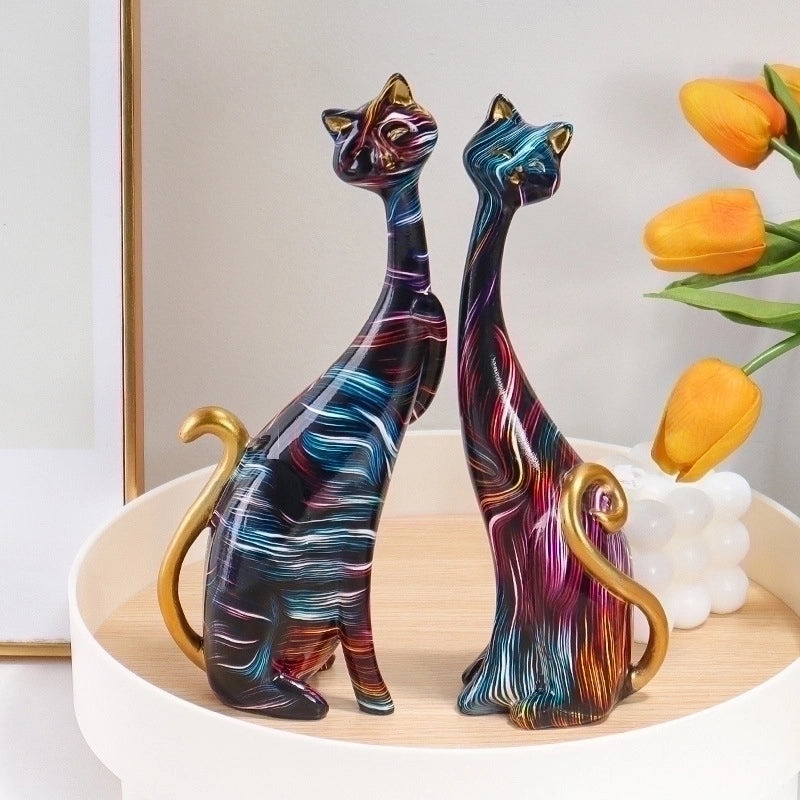 Vintage Style Cat Resin Figurines|Home Decor & Collectibles