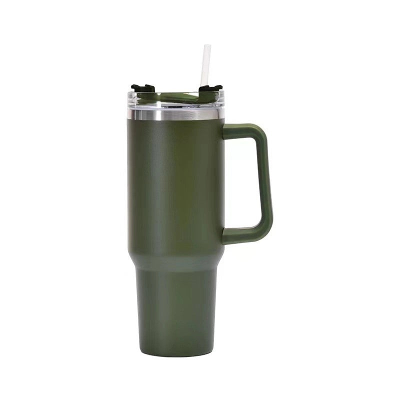 Customized 40oz Stainless Steel Double-layer Insulated Ice Tumbler with Handle for Car | Drinkware & Travel Mugs