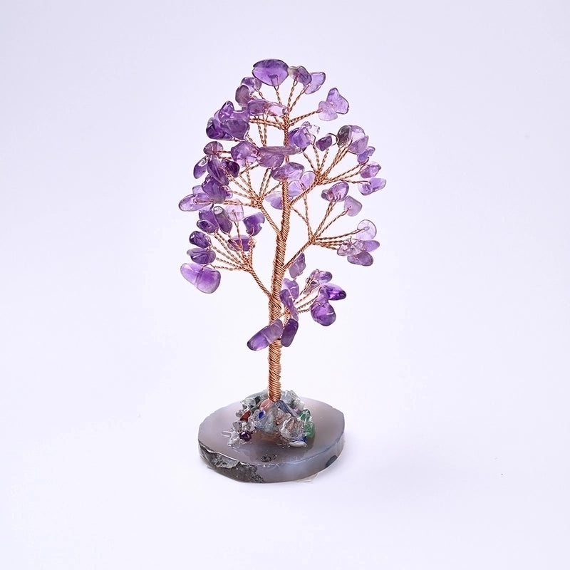 Handcrafted Minimalist Tree Pendant with Natural Gemstones and Copper Wire | Handmade Jewelry