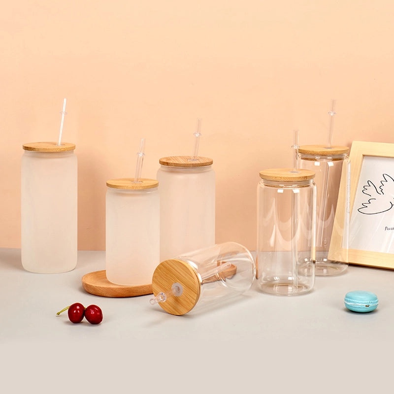 Mason Cup with Bamboo Lid and Straw|Outdoor Drinkware