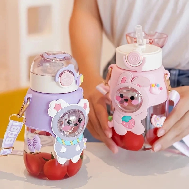 Adorable Cartoon Style Plastic Water Bottle Single Piece|Kitchen & Dining