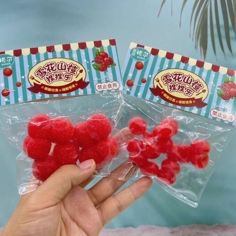 Creative Hawthorn Pinch Toy Simulated Food Sensory Decompression TPR Fruit Blind Box DIY | Stress Relief Toys & Sensory Play