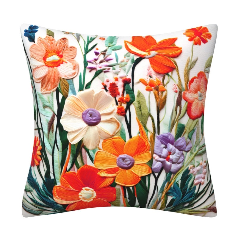 Elegant Minimalist Floral Polyester Pillow Covers for Couch and Sofa Decor|Home Decor & Living Room Accessories
