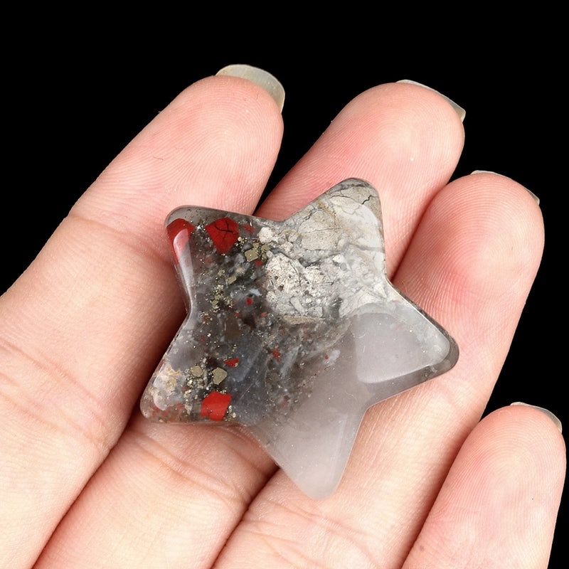 Natural Crystal Agate Star-Shaped Bead Pendant | Jewelry Accessories