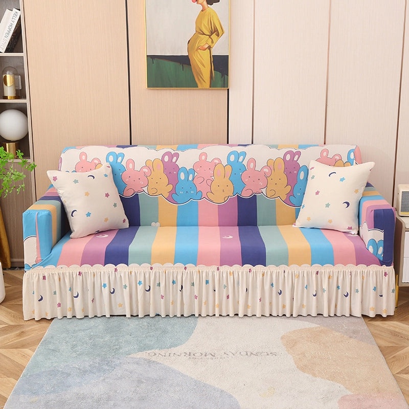 Elastic Skirted Sofa Cover Universal Four Seasons All-Purpose Stretch Sofa Protector|Home Furnishing