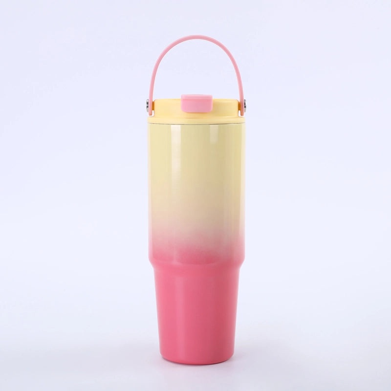 Gradient Color Stainless Steel Thermos Cup 304/201 Double Wall Vacuum Flask 500ml | Drinkware & Thermoses