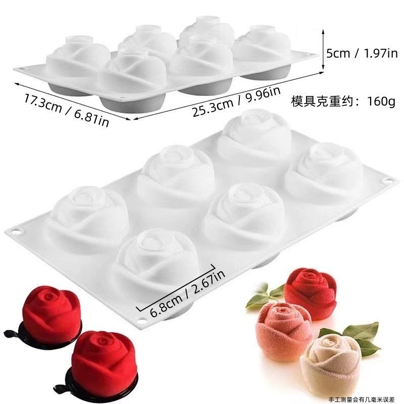 Geometric Heart Shaped Rose Silicone Mold for Kitchen Baking and Crafts | Kitchen Tools & Gadgets