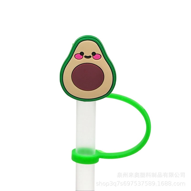 Cute Fruit Plant Silicone Straw Cap Dust Cover Personalized PVC Drink Straw Sleeve|Drinkware Accessories