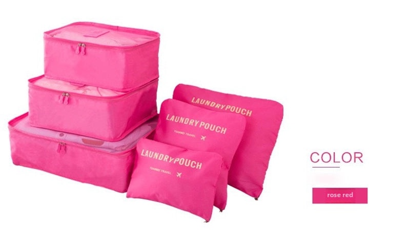 6-piece Korean Travel Storage Bag Set Oxford Cloth Organizer for Underwear Bra Shoes|Travel Accessories
